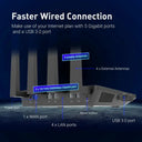 GL.iNet GL-AX1800 (Flint)  WiFi 6 Router Home Secure Router -Dual Band Gigabit Wireless Internet Router, 5 x 1G Ethernet Ports, Up to 120 Devices, OpenVpn&WireGuard