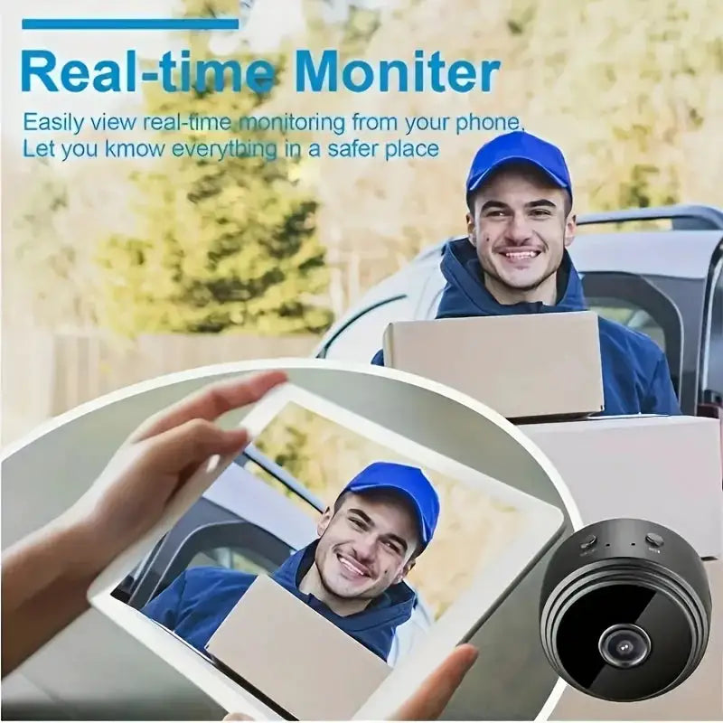 1pc Rechargeable Wireless Mini WiFi Security Camera With Night Vision, Motion Detection, Easy To Install And App Control