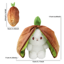 Cute Fruit Rabbit Stuffed Animals Transform Cuddly Bunny Plush Toy