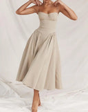 New Fashion Sexy Backless One Cut Collar Strap Dress