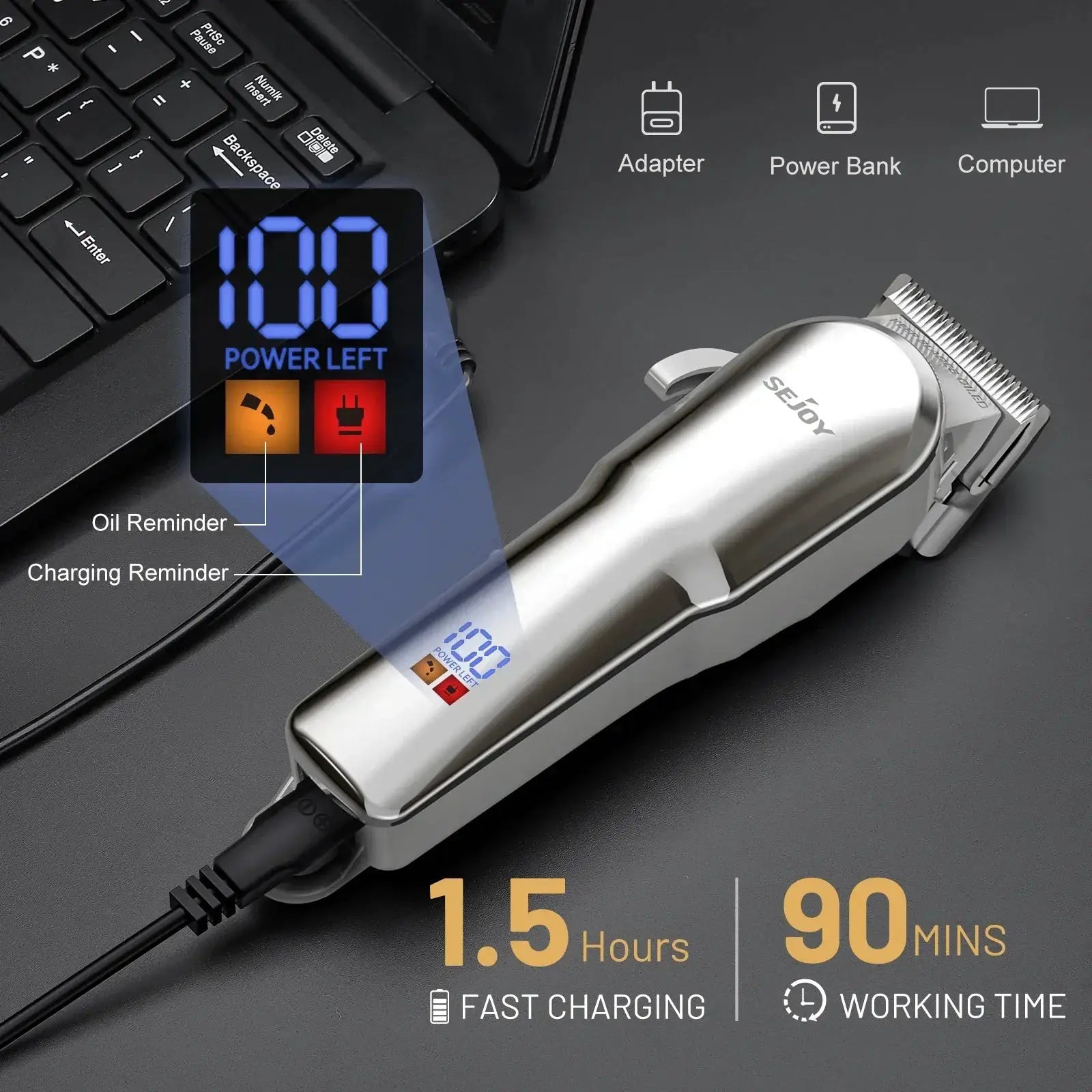 Sejoy Cordless Electric Hair Trimmer Professional Shaver