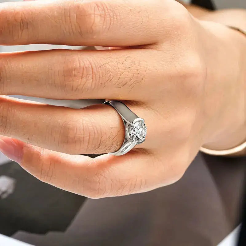 Luxury Sterling Silver Silver Moissanite Ring — product image 2