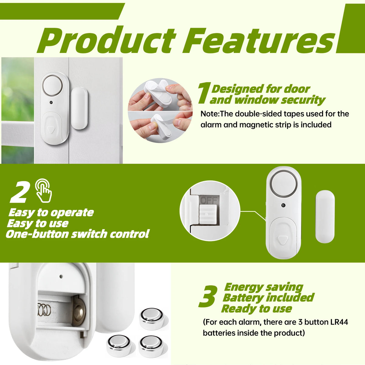 Magnetic Door Window Alarm Anti-theft Security Sensor Detector — product view 4