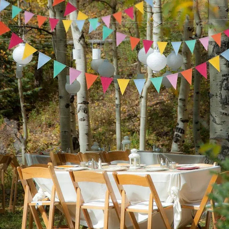 Colorful Imitation Linen Pennant Banner For Festive Decor