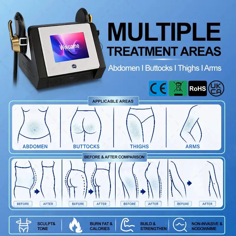 HIEMT RF 15T 6500W Body Sculpt Machine Dual Energy Synchronous Output Muscle Building Fat Burning Butt Lifting Pelvic Floor Trai
