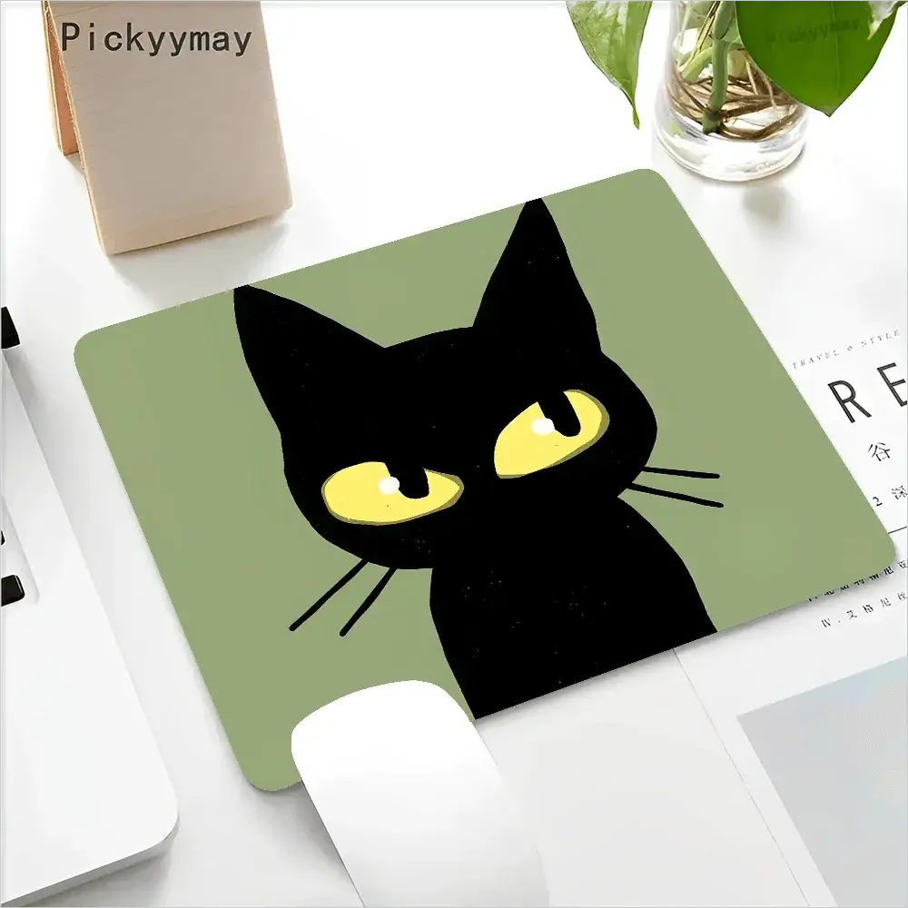 Black Cat Gaming Mousepad Desk Mat for Work and Play