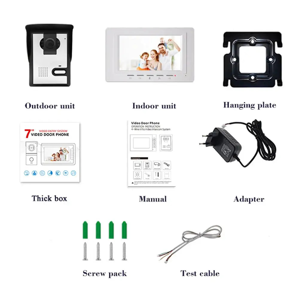 Super Low Price7 Inch Monitor 700tvl Cvbs Camera Video Door Phone Doorbell Intercom System Ir Night Vision Wired Doorbell Camera