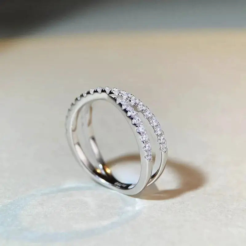Moissanite Cross Silver Ring For Her — product image 3