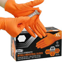 Heavy Duty Orange Nitrile Work Gloves