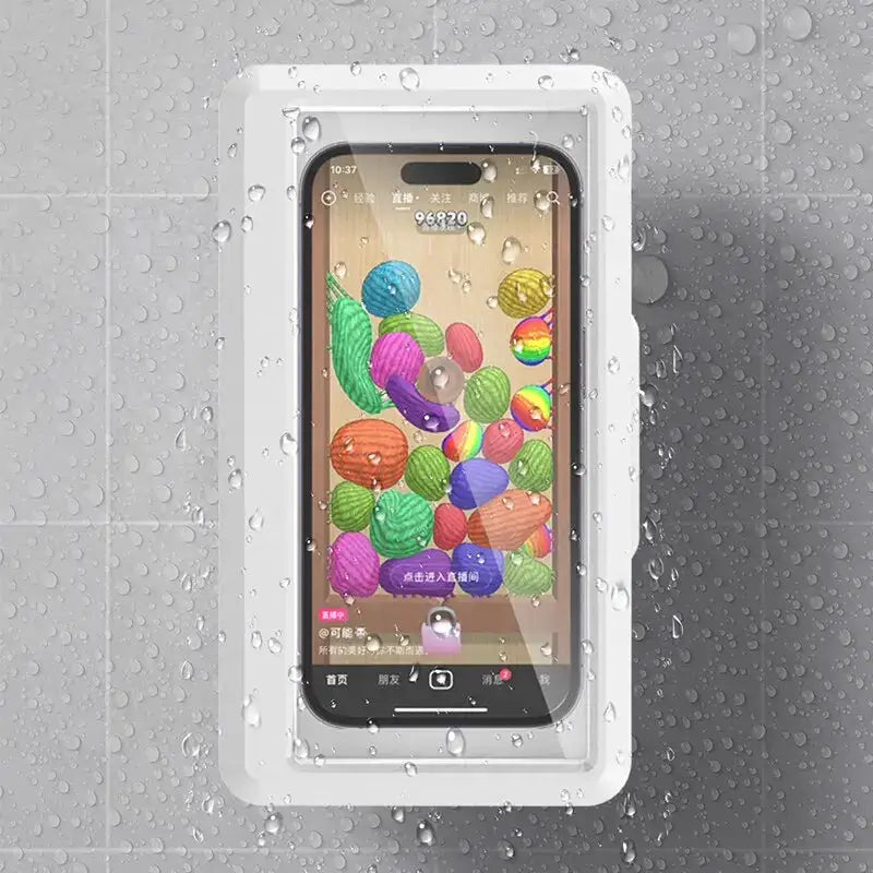 Fixed Universal Waterproof and Anti-fog Mobile Phone Case For Bathhouses Draining Phone Holder Waterproof Touched Shower Phone