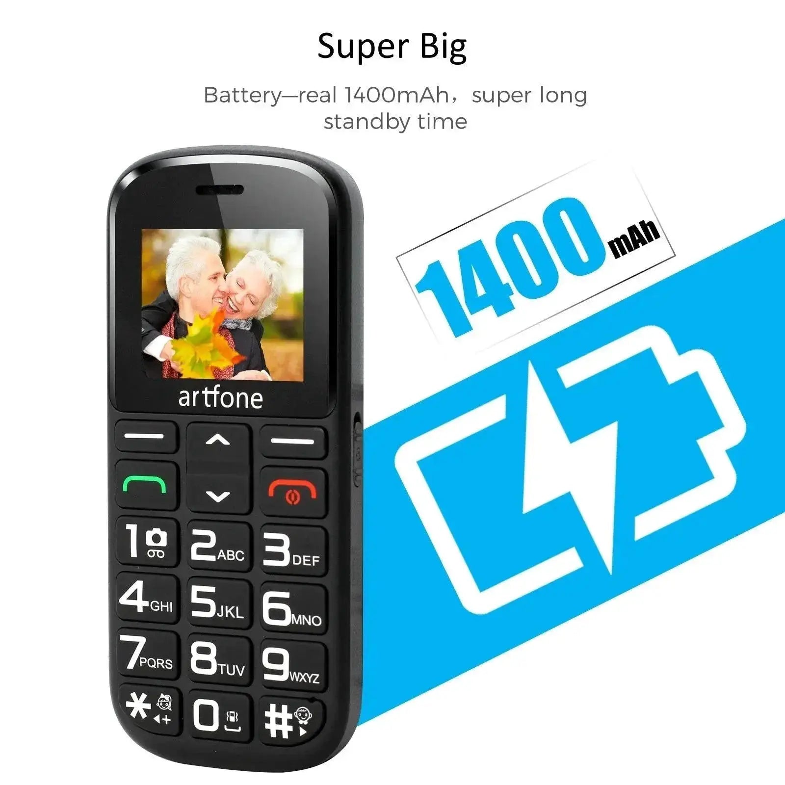 Artfone Senior Mobile Phone CS181 CS182 CS188 Big Button SOS