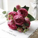Rose Pink Silk Peony Wedding Bouquet - Artificial Decoration