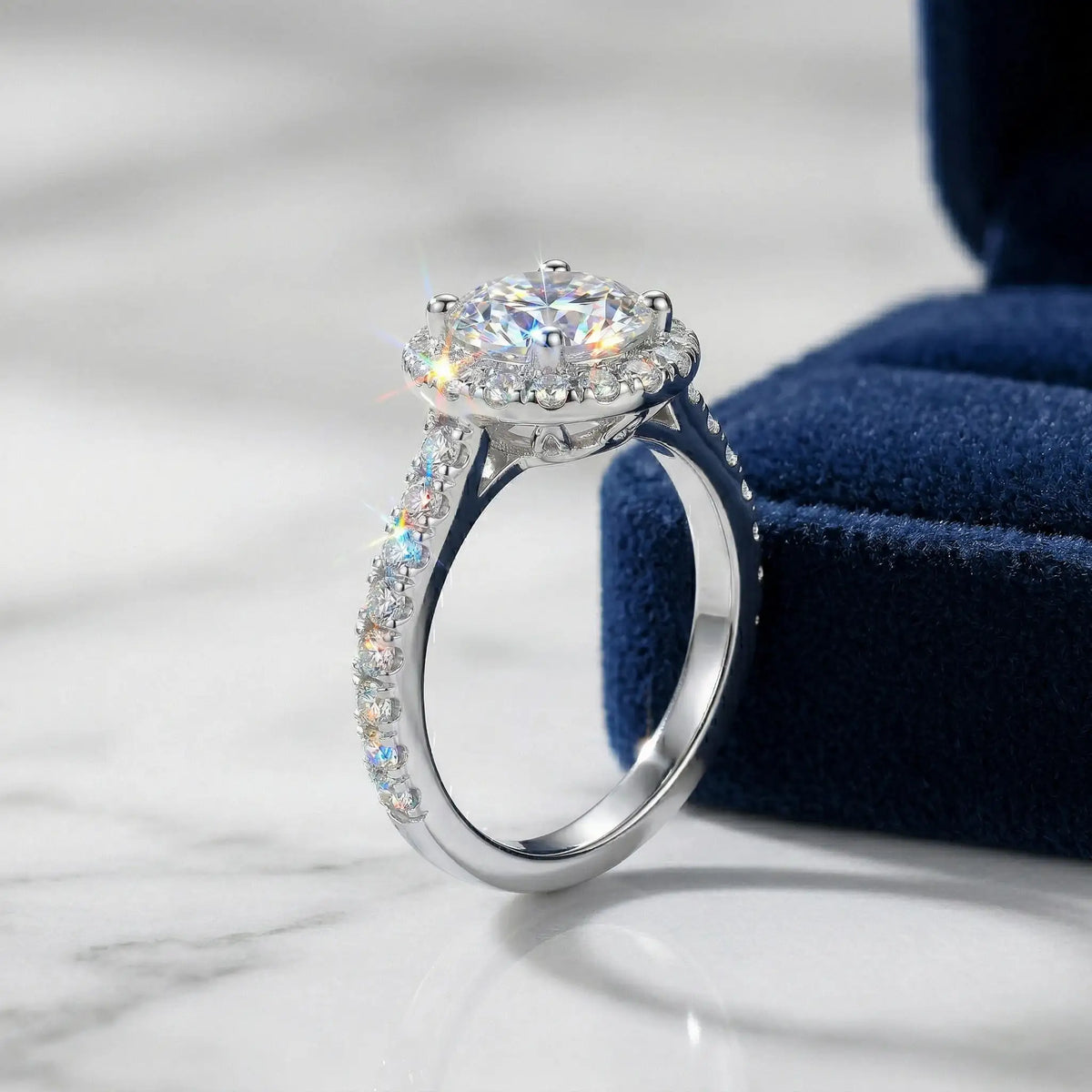 Round Gold Plated Moissanite Ring — product image 3