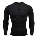 Men Running Compression T-Shirt Long Sleeves Athletic Tops