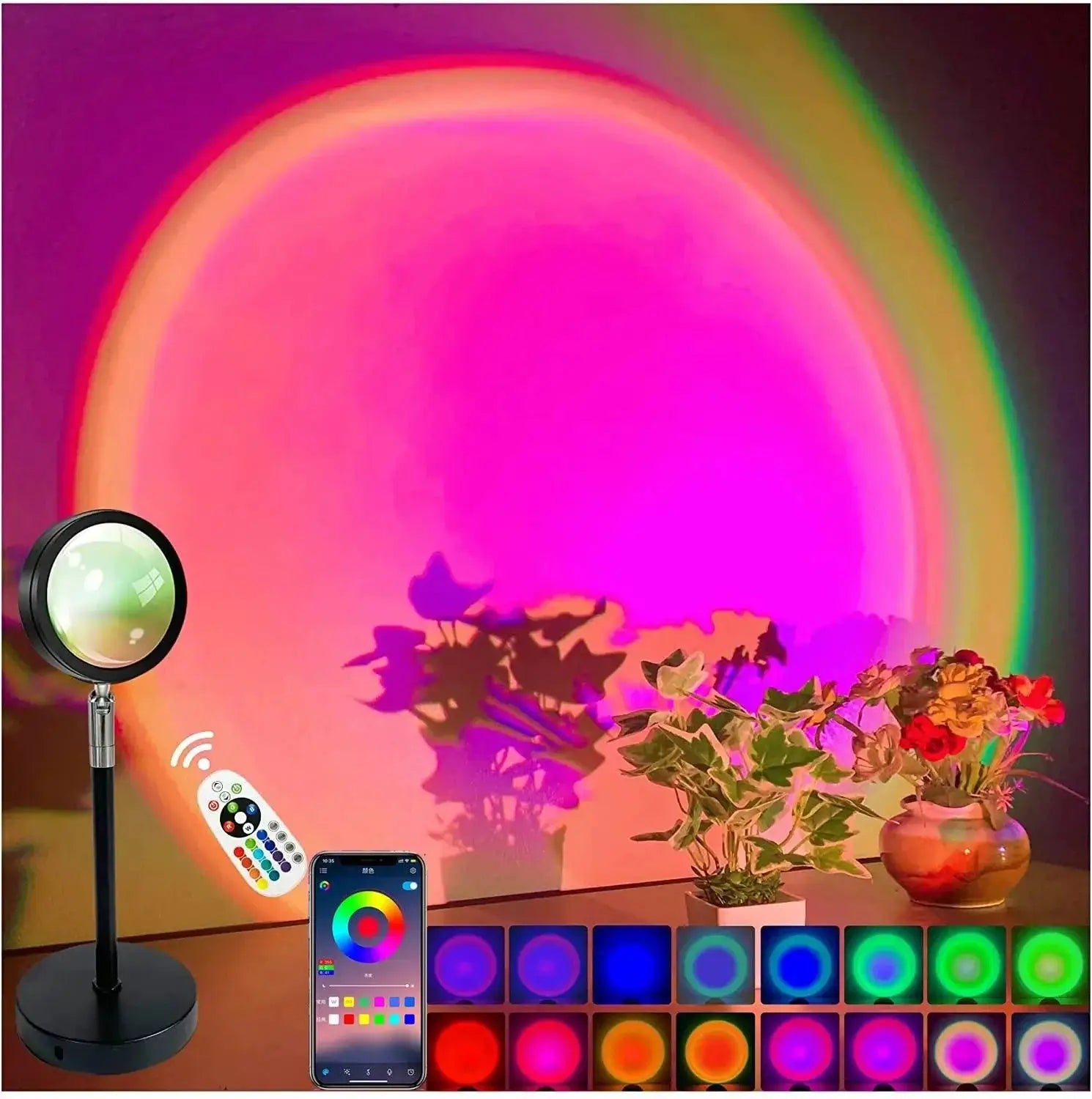 Sunset Rainbow Bluetooth Night Light Projector Lamp Glow
