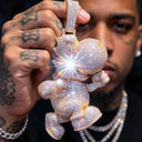 Rose Gold Iced Cartoon Pendant