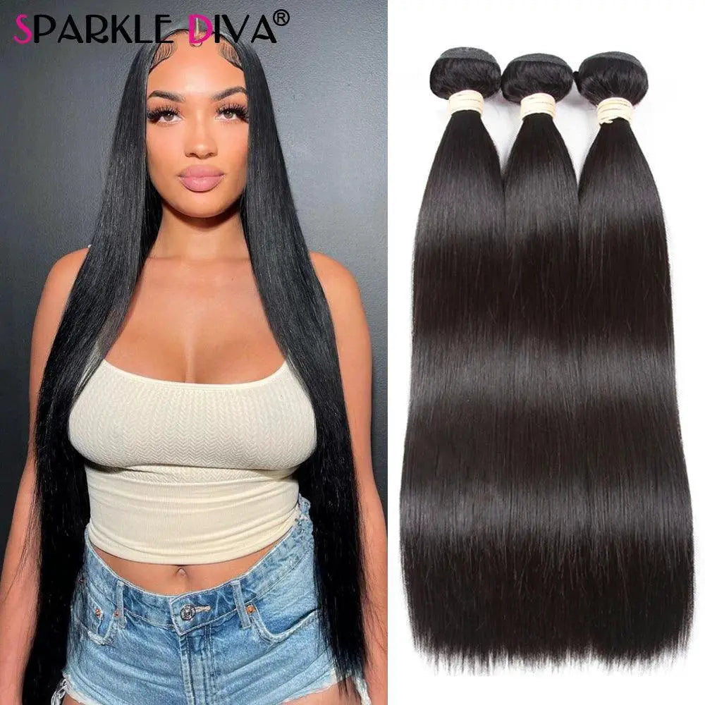Straight Brazilian Remy Hair Bundles 50G Extensions