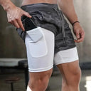 Men's 2-In-1 Camo Gym Shorts Breathable For Summer Workouts