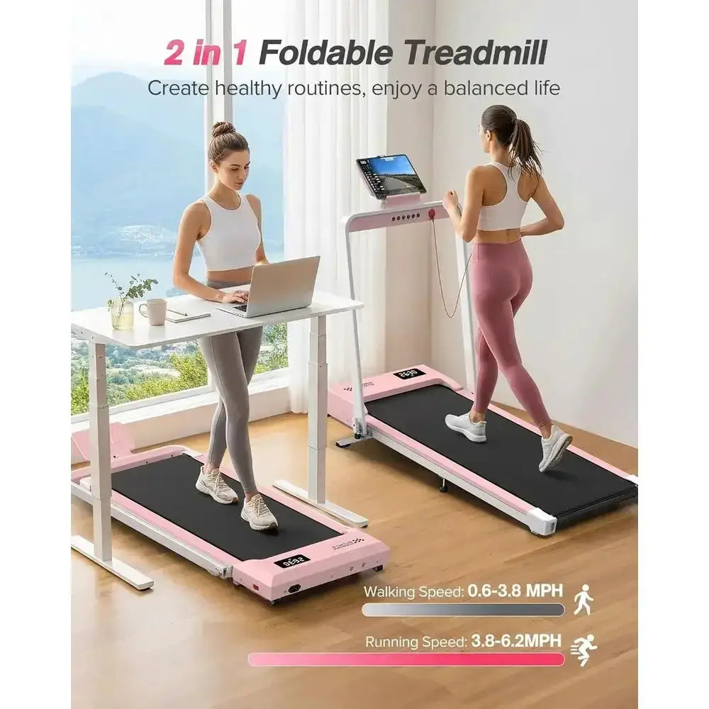 Portable Incline Treadmill with 320 lbs Capacity, Walking Pad, Handle Bar, App & Remote, Wide Belt, LED Display