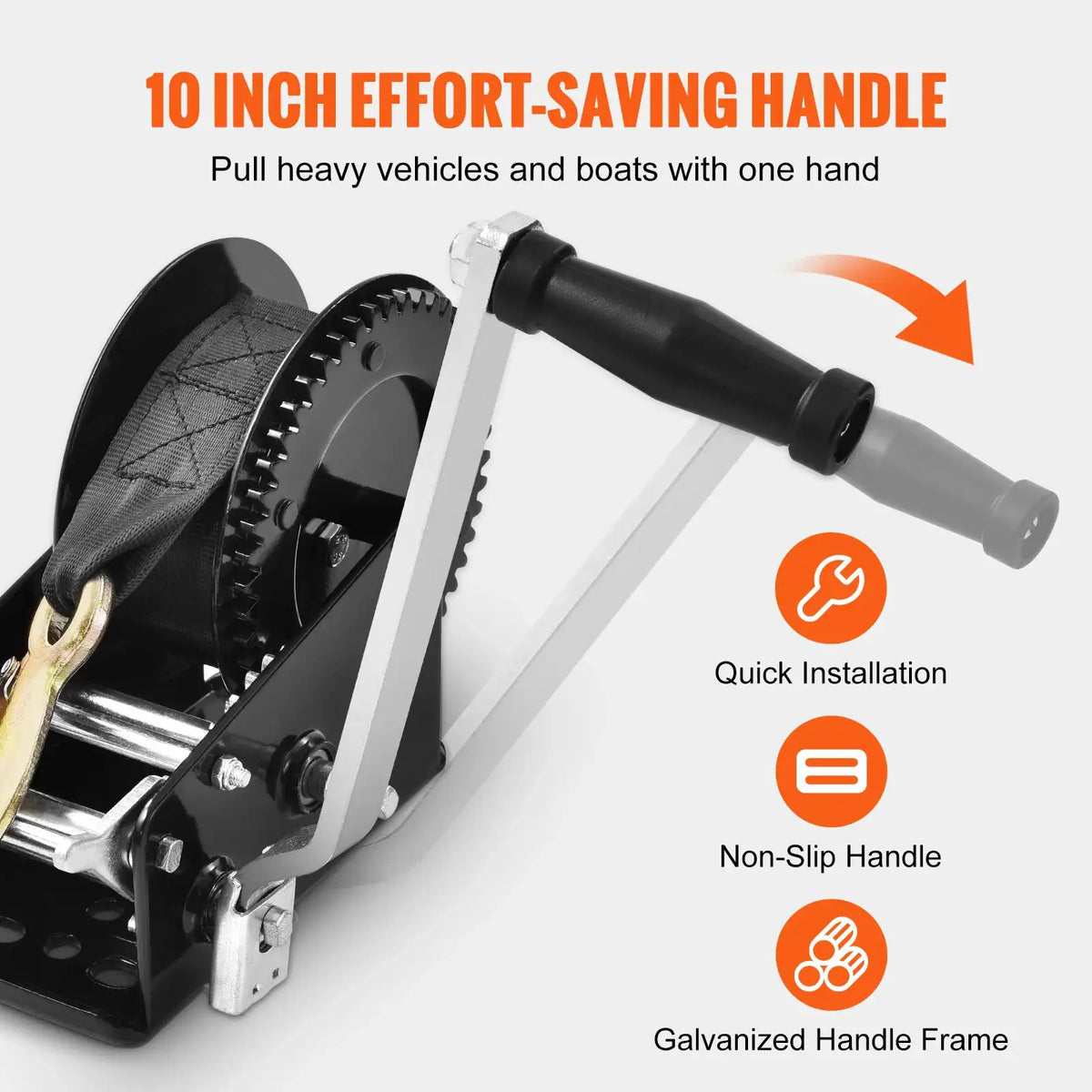 Manual Boat Trailer Winch With Ratchet — product view 5