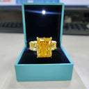 Sterling Silver Silver Square Zircon Cocktail Ring