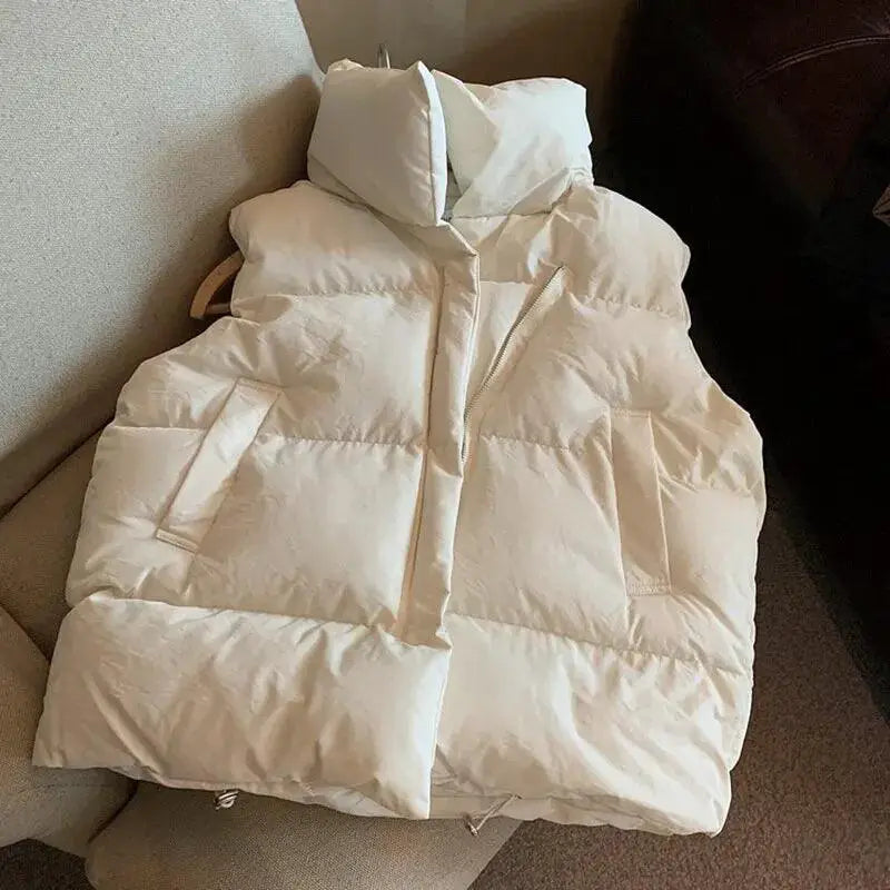Winter Button Vest For Women Thick Polyester Warmth