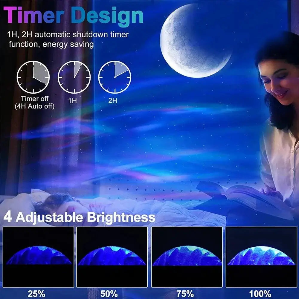 Aurora Galaxy Star Projector With Bluetooth Speaker Remote