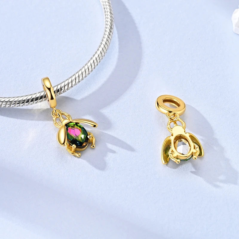 Golden Charm Bead Sterling Silver