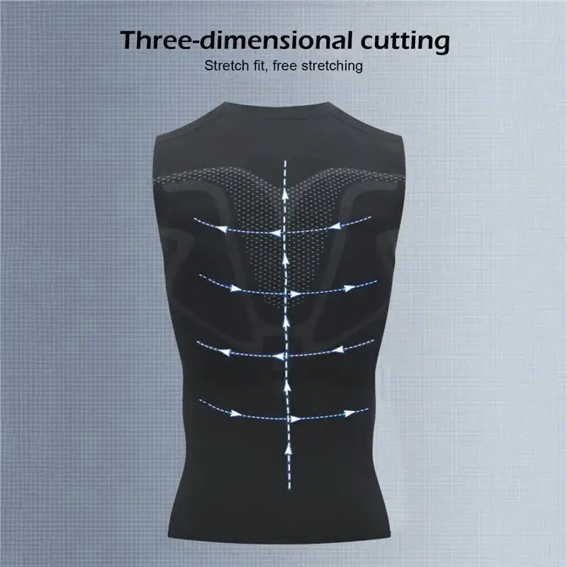 Mens Ionic Shaping Vest Ice Silk Slimming Body Shaper Top