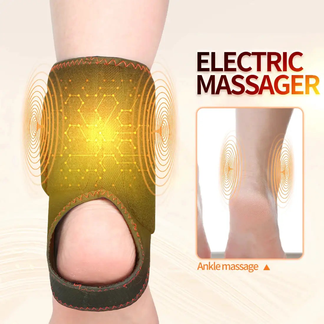 Electric Heating Massage Foot Ankle Support Foot Massager 3 Vibrating Brace Fixed Muscle Relaxation Sports Recovery