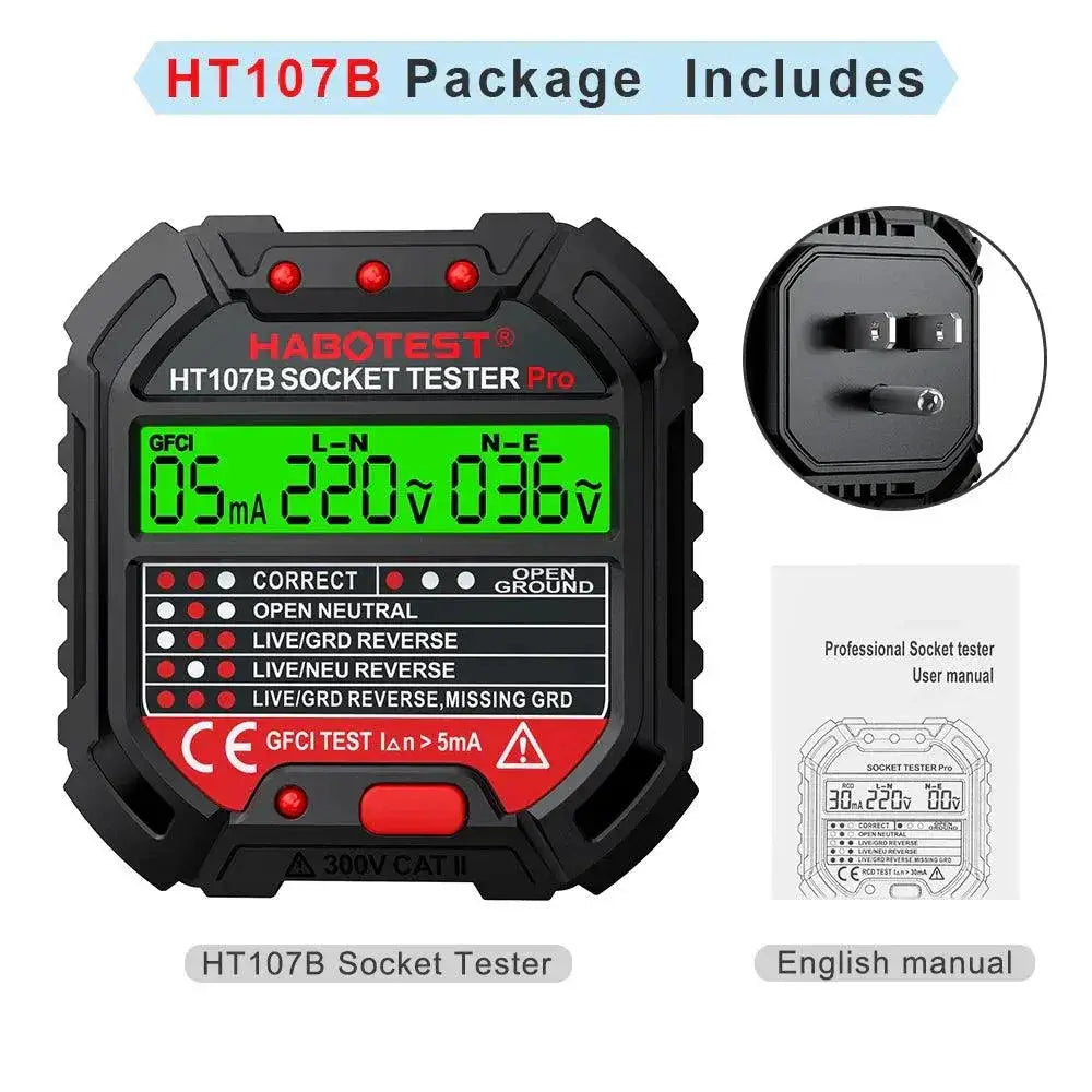 HABOTEST Pro Socket Tester EU Plug For Electrical Safety