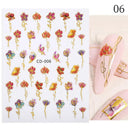 Succulent Blossom Nail Art Decals Blooming 3D Beauty Kit
