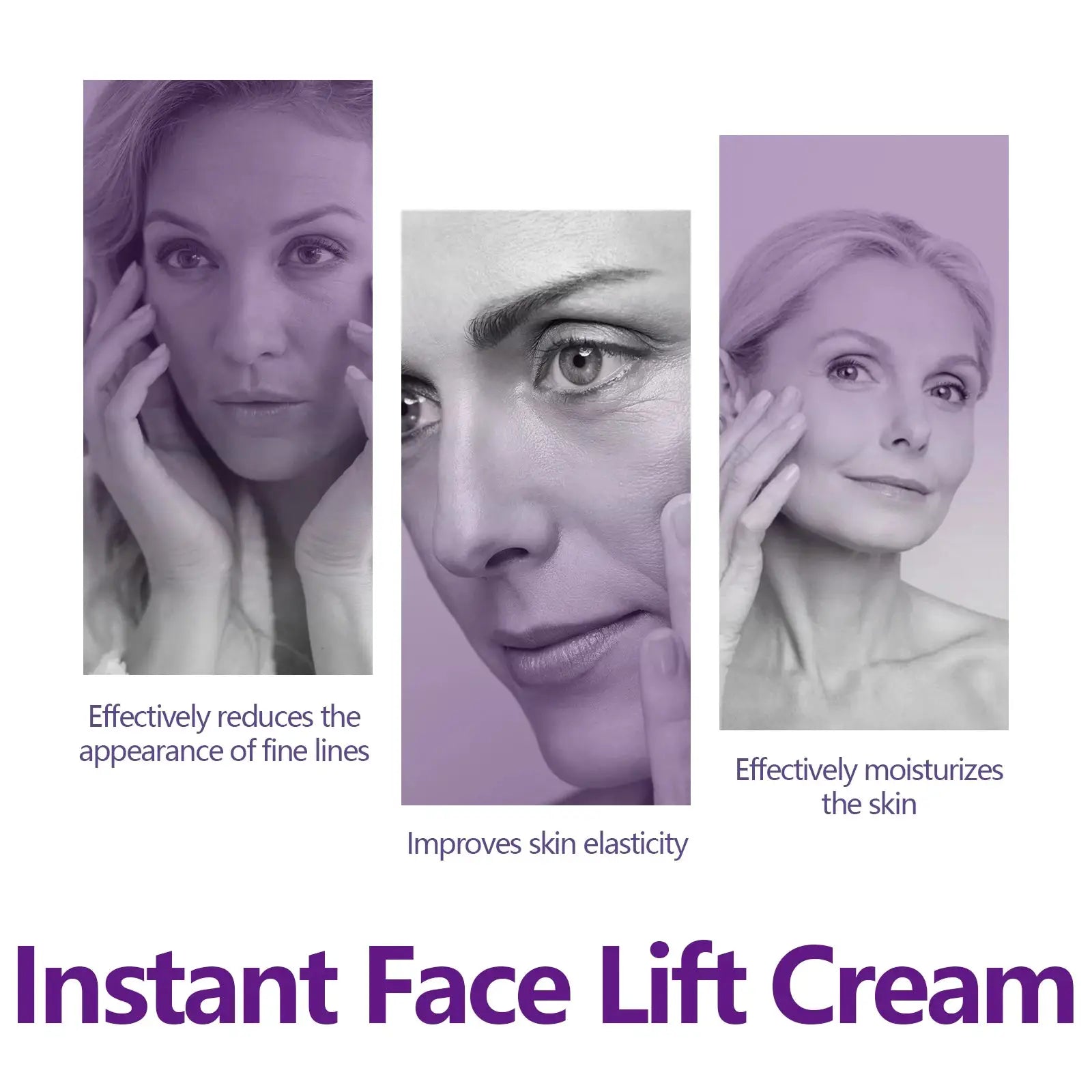 Instant Face Lift Cream Hyaluronic Acid Tightening Firming Smoothing Fine Lines Wrinkles Brightening Anti-Aging Face Moisturizer
