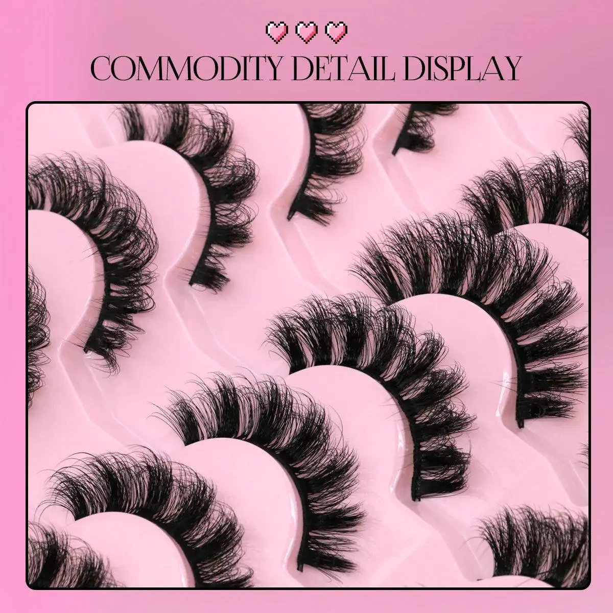 GROINNEYA Vegan 3D Mink Strip Lashes For Natural Look