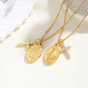 Gold Cross Pendant Necklace For Women
