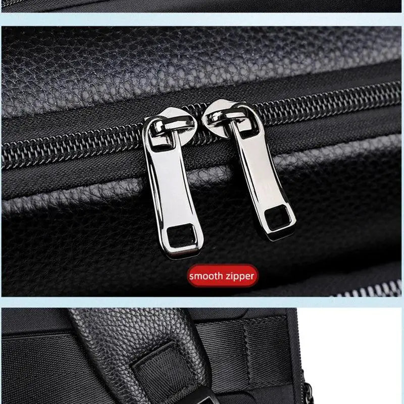 100% Genuine Leather Backpack For Men 15.6 Inch USB Charge - OurLum.com