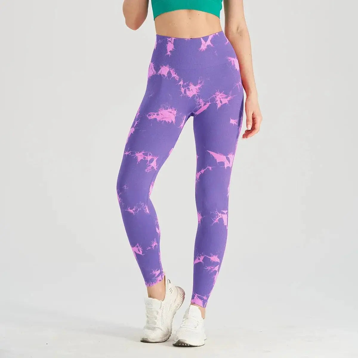 Yoga Leggings Sculpting Tummy Control Butt Lift Tie Dye Bleach