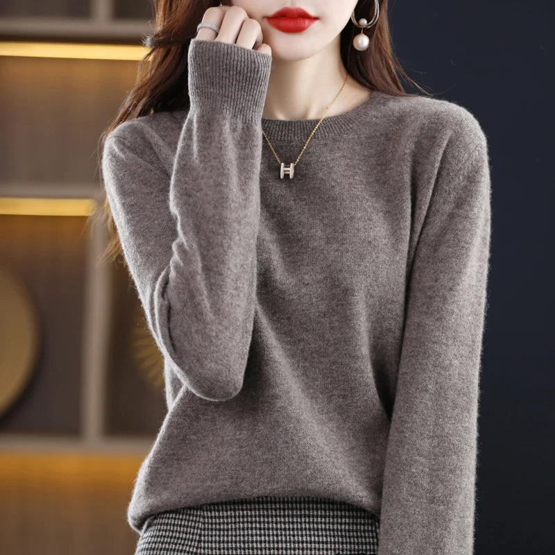 Crew Neck Wool Knit Sweater