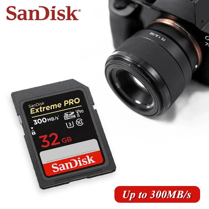 SanDisk Extreme PRO V90 SD UHS-II Card 64GB 128GB 256GB High Speed Memory Card for Camera Max 300Mb/s SDXC 8K Video Cards