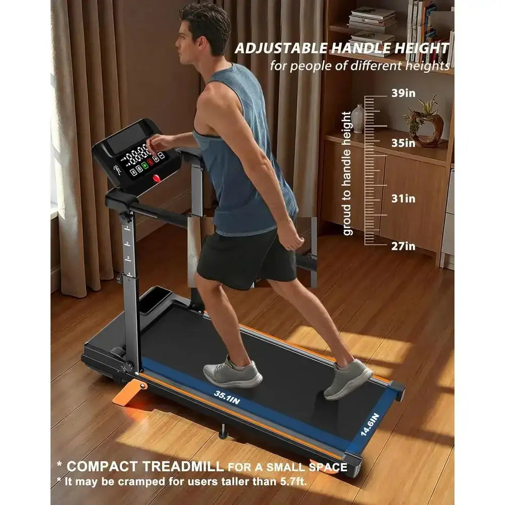 Portable 12% Incline Walking Pad Treadmill with Handle, Desk and Compact Design for Small Spaces