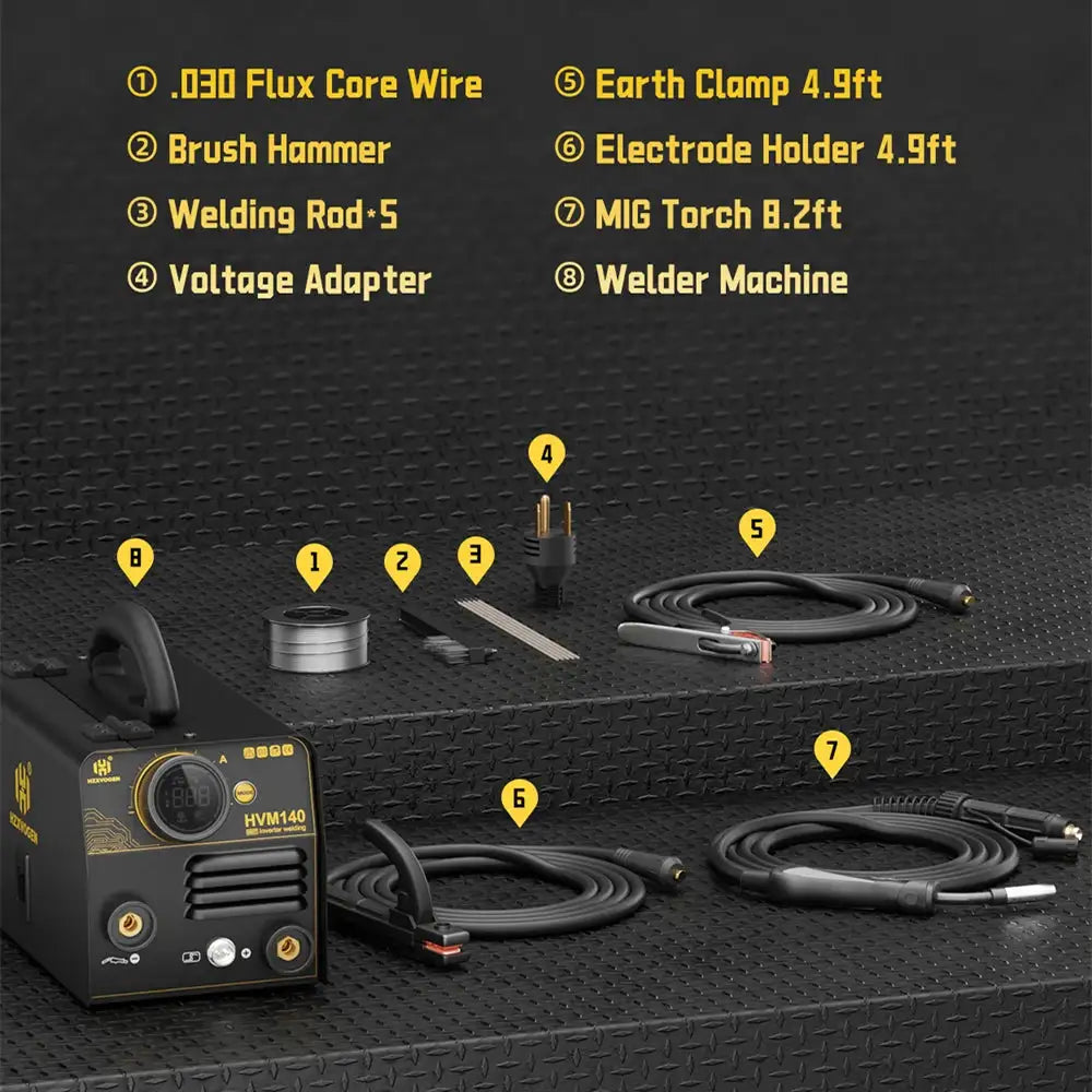 HZXVOGEN HVM140 Gasless MIG Welder — product view 6