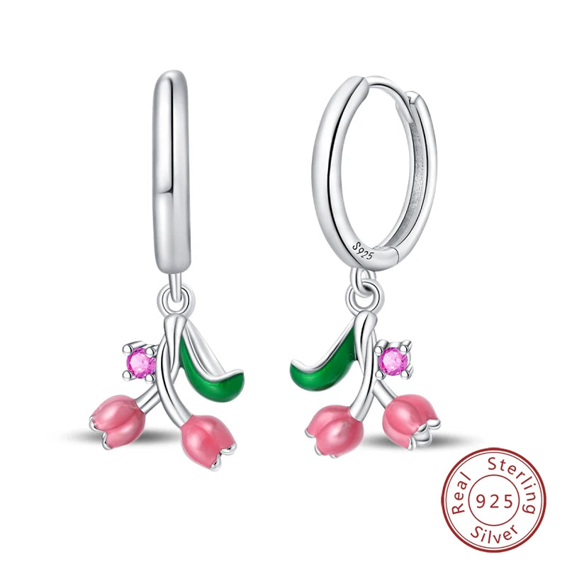 Sterling Silver Bee Butterfly Pink