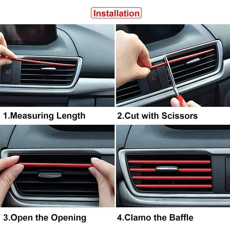 Car Air Outlet U Trim Strips 10Pc Decorative Interior Decor