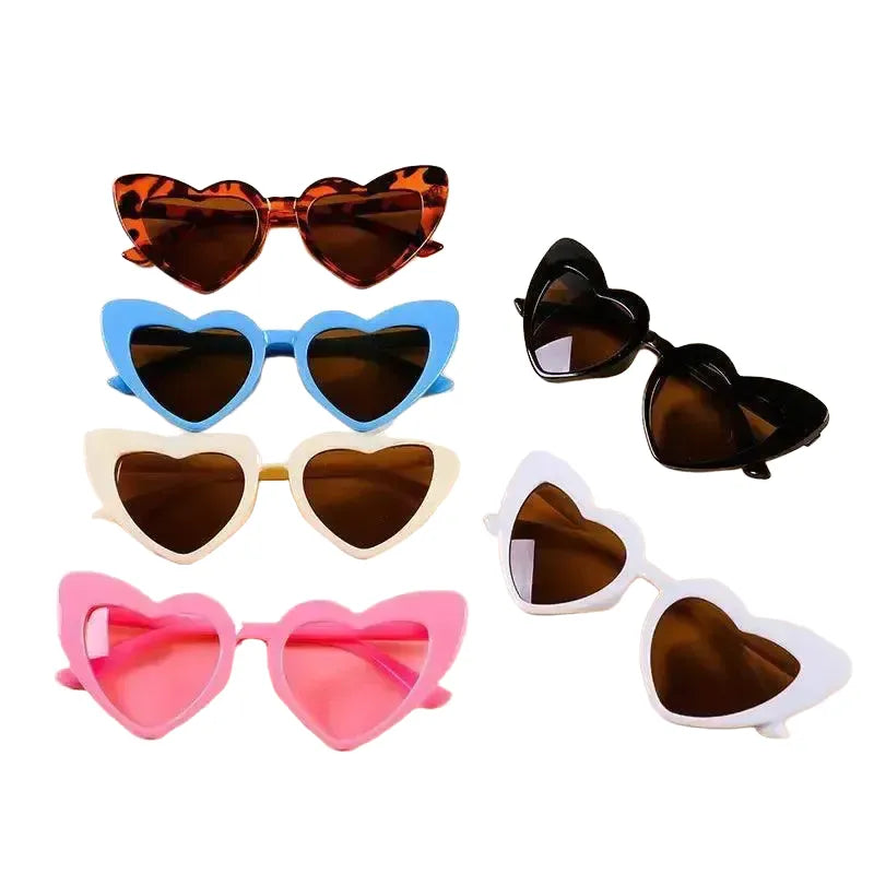 Kids Cartoon Heart Sunflower UV400 Round Sunglasses