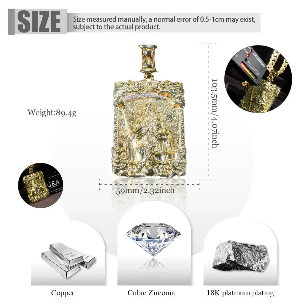 Luxury Gold Plated Saint Pendant — product image 2