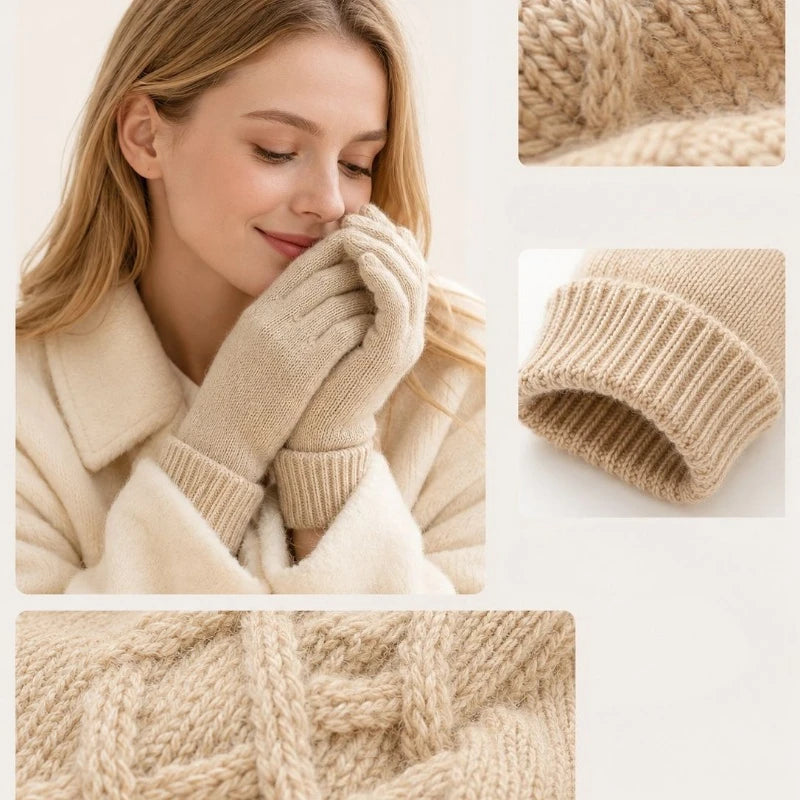 Ribbed Winter Knit Gloves