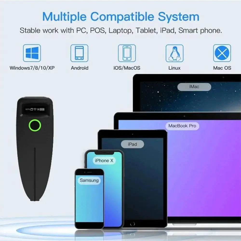 W7 Mini Bluetooth 2D Barcode Scanner Wireless Reader