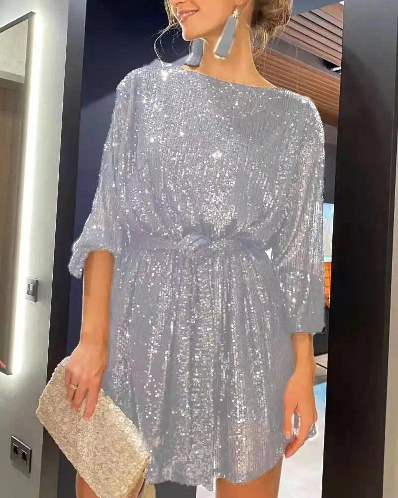 Sequin Elegance Luxurious Spring Mini Glamour Dress