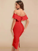 BEAUKEY Ruffle Bandage Dress