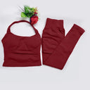 Yoga Set Seamless Backless Halter Top Leggings